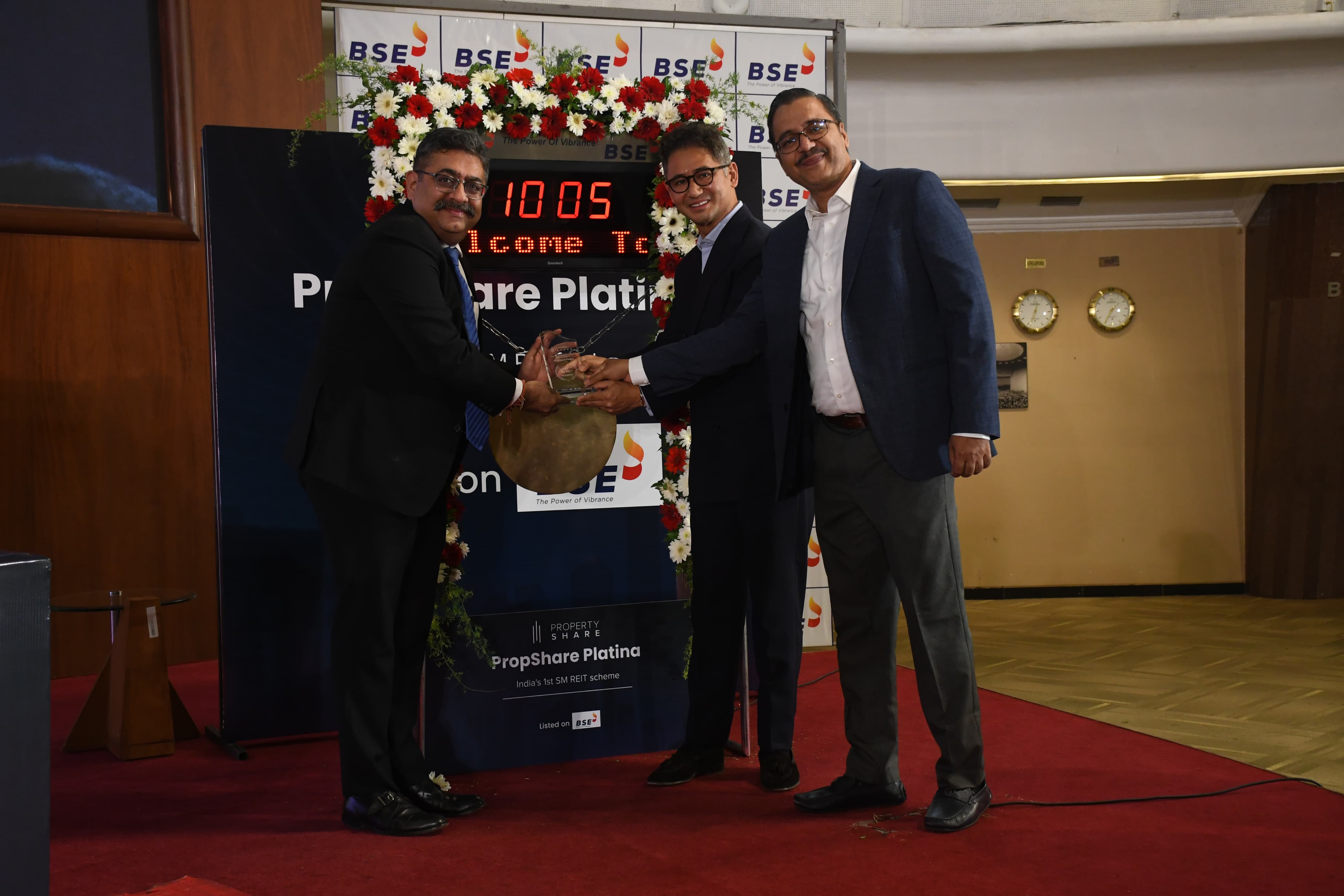 Sachin Gulaty with the Propshare Platina SMREIT listing at the Bombay Stock Exchange